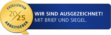 Exzellenter Arbeitgeber 2024/25 – Wir sind ausgezeichnet! Mit Brief und Siegel. Klicken für mehr Infos.